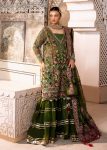 Elegant Olive Green Pakistani Wedding Dress with Embroidery