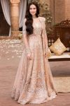 Pale Peach Pakistani Wedding Dress with Embellished Silk Net